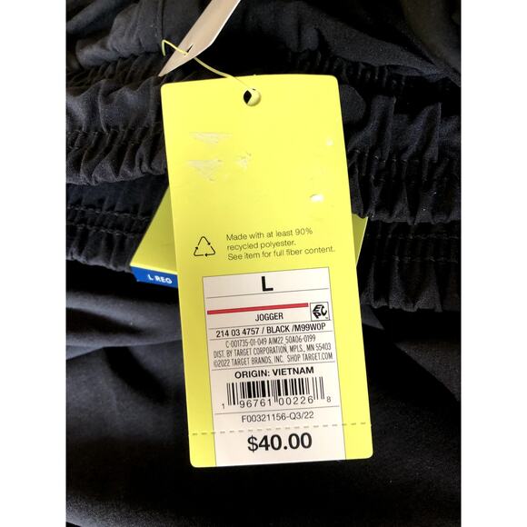 Ladies Lined Jogger, All in Motion, Size L, mid-rise, Black - Picture 8 of 8